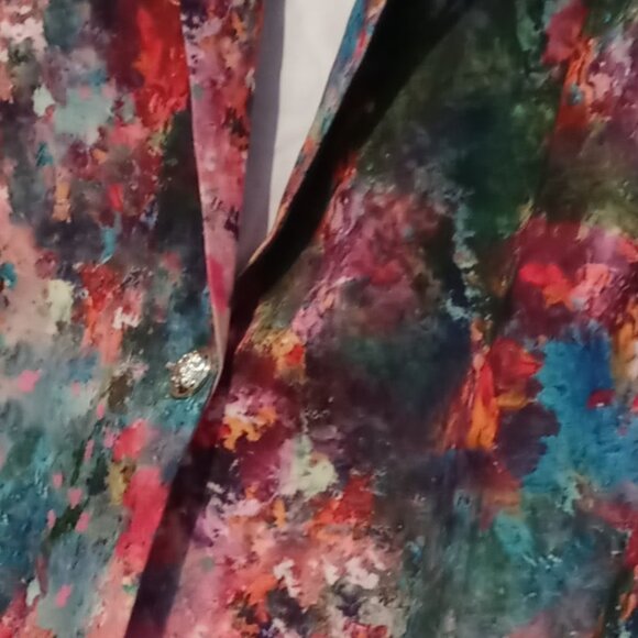 Women's Abstract Print Lightweight Single Button Blazer Size Small - Picture 5 of 6